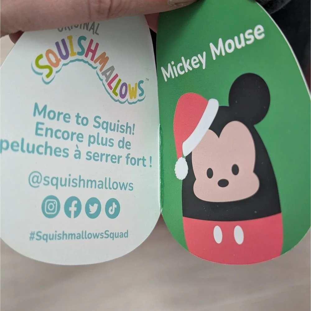 Disney Squishmallows Mickey Mouse Holiday Christmas Plush 2022 New w/Tags